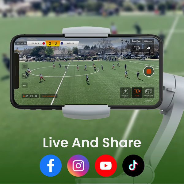 XbotGo AI gimbal live and share features