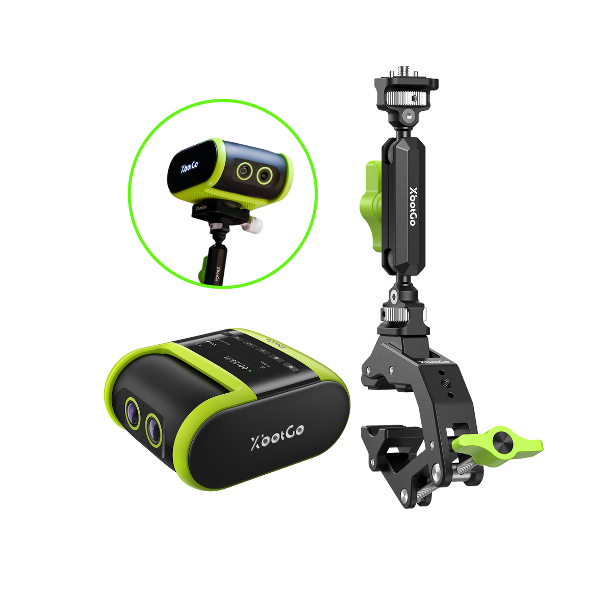 XbotGo Crab Clamp Mount Full Kit with Dual-Ball Magic Arm