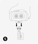 Mount the device onto the
1/4-inch quick-release mount