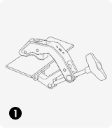 Choose a stable mounting
point. Turn the knob counterclockwise to open the clamp