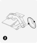 Attach it to a tube, railing,
tabletop edge, or board, then
tighten clockwise