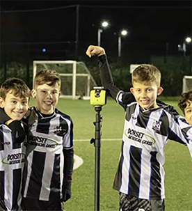 Soccer players with AI camera